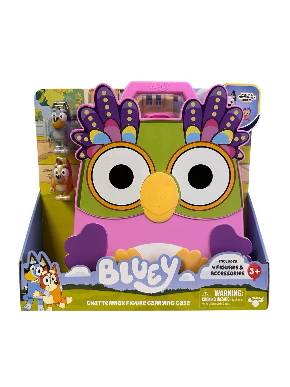 Bluey Chattermax Figure Carry Case Bluey Bingo Muffin Chattermax Play Toy Set